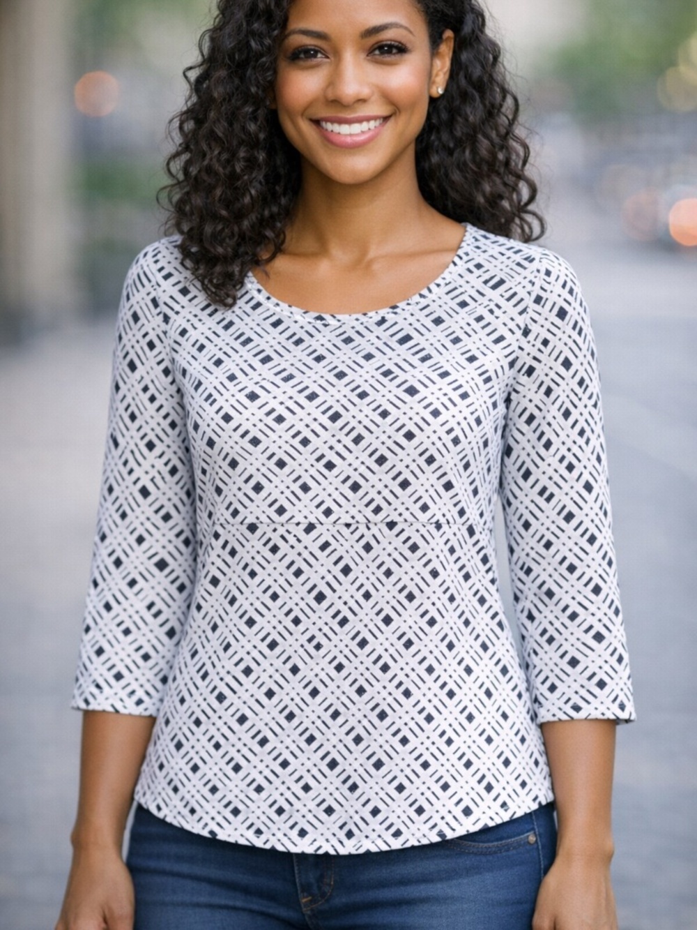 HD in Paris Monochrome Geometric Blouse
